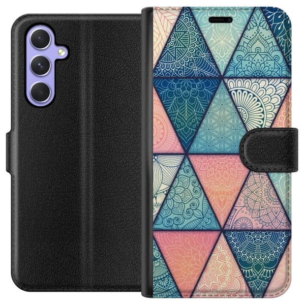 Kompatibelt Plånboksfodral till Samsung Galaxy A54 Mandala triangles