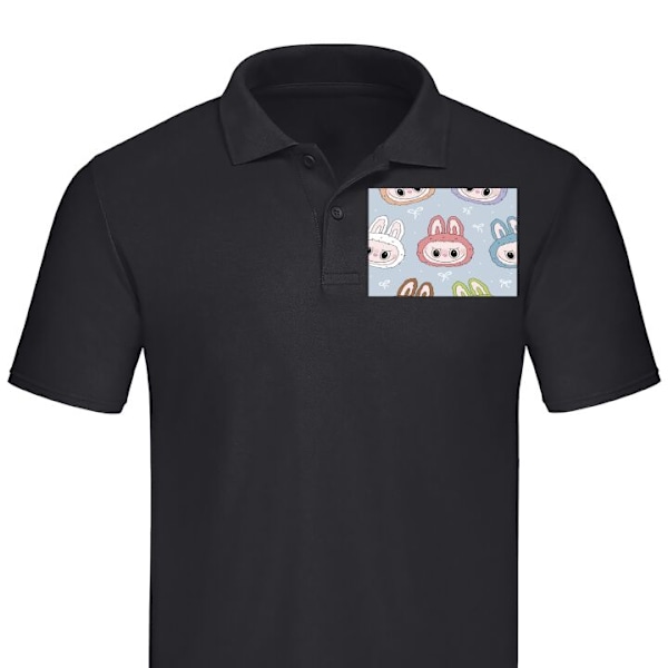 Piqué for Voksen | Elegant Piquégenser Pastel Labubu Svart Stor