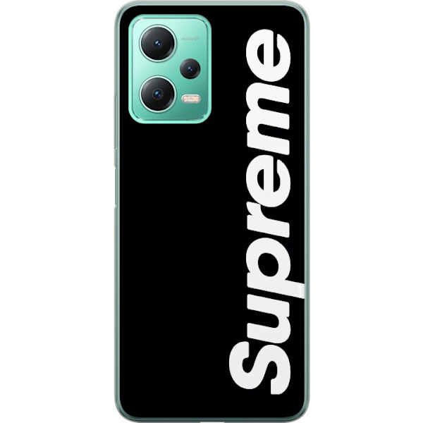 Xiaomi Redmi Note 12 Gennemsigtig cover Supreme Sort Hvid Streetwear Design Klassisk Modeikon Trend Urban Stil Grafiskt Motiv Populær