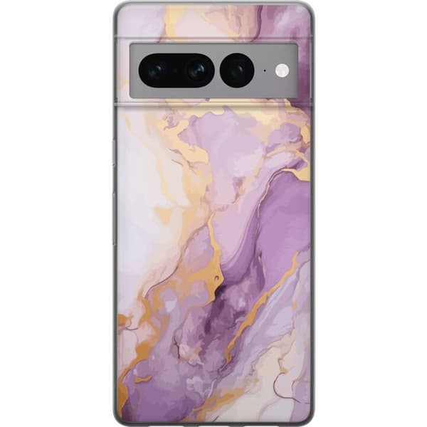 Kompatibelt Mobildeksel til Google Pixel 7 Pro Marmor Lilla Gull