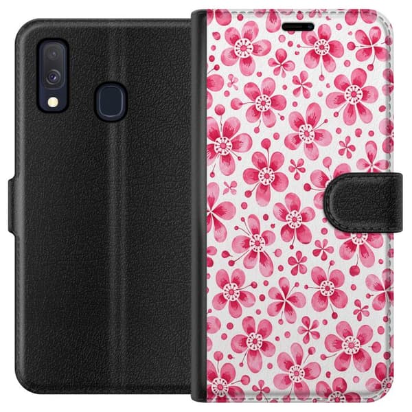 Kompatibelt Plånboksfodral till Samsung Galaxy A40 Azure Flora