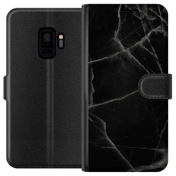 Samsung Galaxy S9 Tegnebogsetui Sort marmor