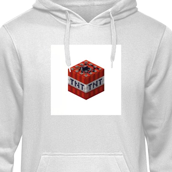 Hoodie för Vuxen | Bekväm Huvtröja Minecraft TNT grå M