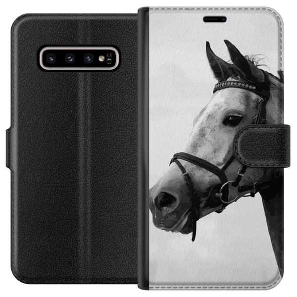 Kompatibelt Lommeboketui til Samsung Galaxy S10+ Hest