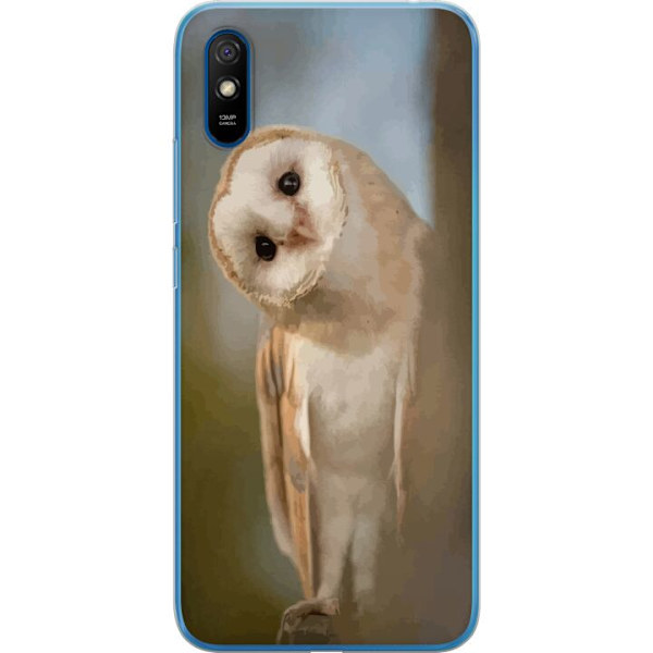 Xiaomi Redmi 9A Genomskinligt Skal Uggla Nyfiken Blick Fågelmotiv Skog Natur Grafiskt Design Populärt Motiv Djur Tema Dekoration