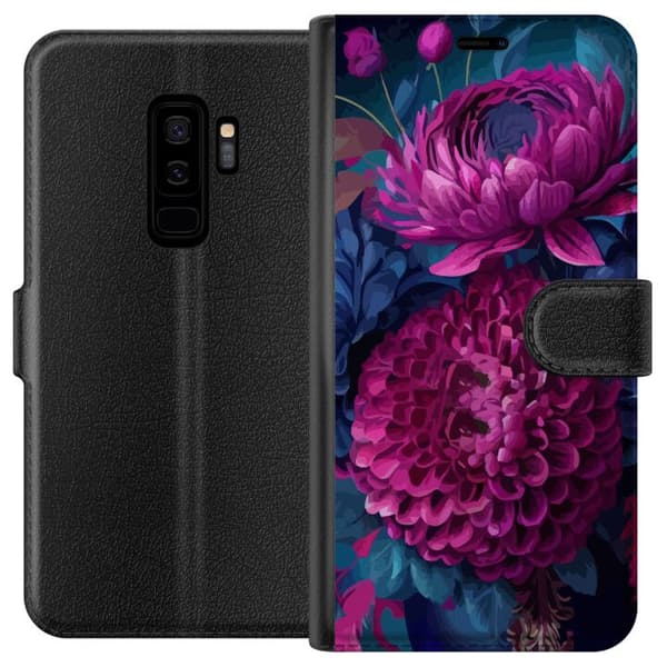Kompatibel Tegnebogsetui til Samsung Galaxy S9+ Blommor