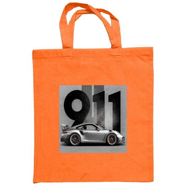 Kangaskassi | Kestävä Ostoskassi Kangasta Porsche 911 Oranssi one size