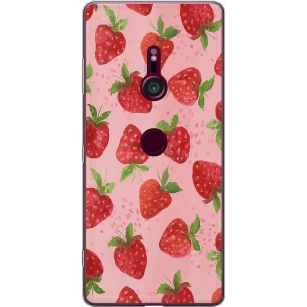 Sony Xperia XZ3 Gennemsigtig cover Jordbærdrømme - Retro-stil jordbærmønster
