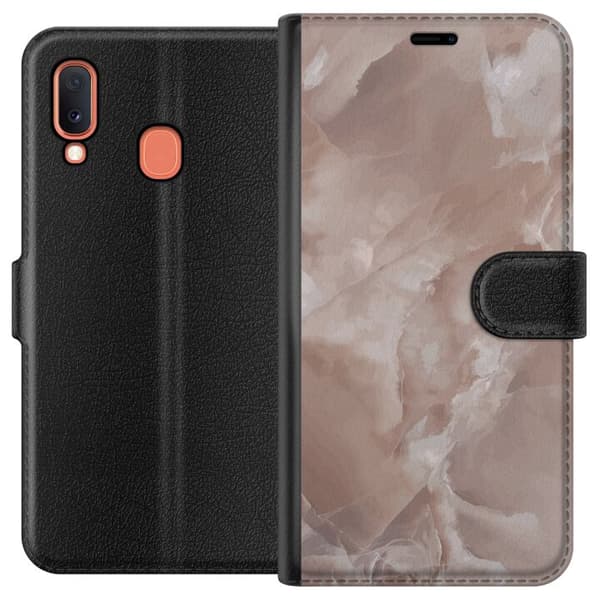 Kompatibelt Lommeboketui til Samsung Galaxy A20e Marmor Rosa