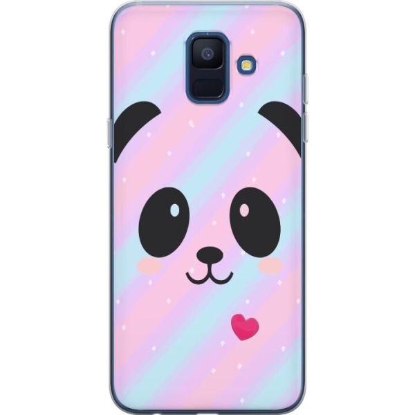 Samsung Galaxy A6 (2018) Genomskinligt Skal Regnbåge Panda