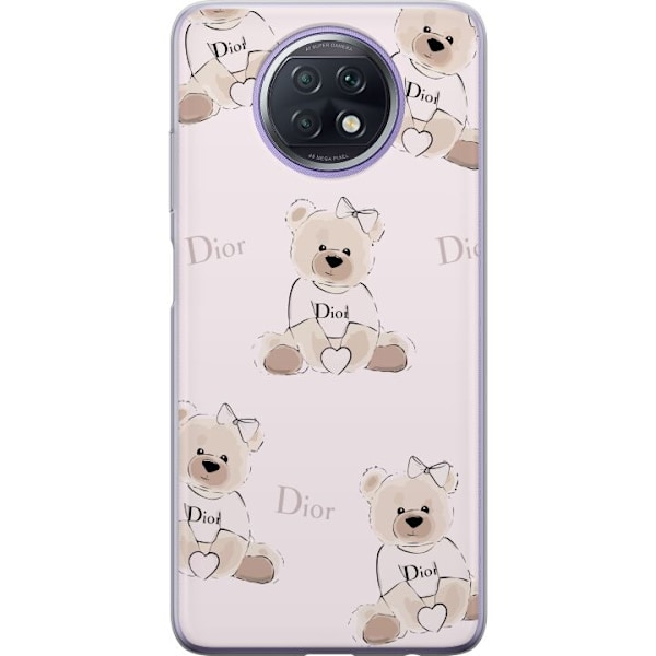 Xiaomi Redmi Note 9T Gennemsigtig cover Teddy Dior Vibes - luksuriøs bamse i modetil