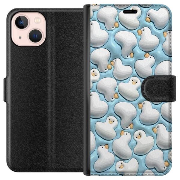 Kompatibelt Plånboksfodral till Apple iPhone 13 mini Bubbliga Ankor Blå