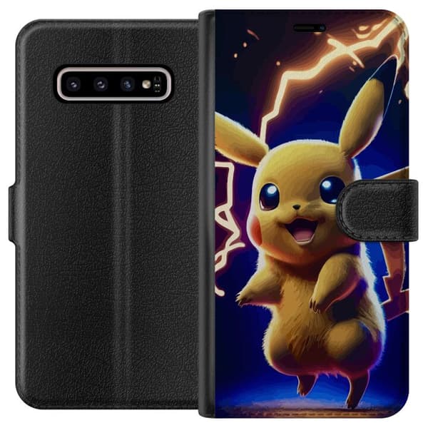 Kompatibelt Lommeboketui til Samsung Galaxy S10+ Pikachu