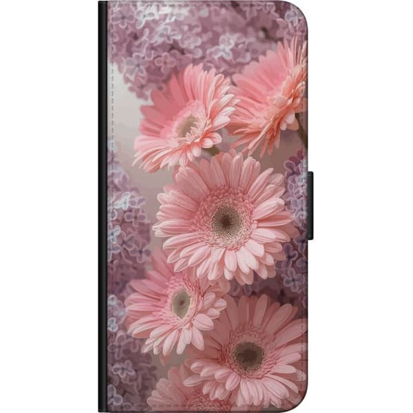 Kompatibelt Lommeboketui til OnePlus 7 Pro Rosa Blomster Mønster Blomsterdesign