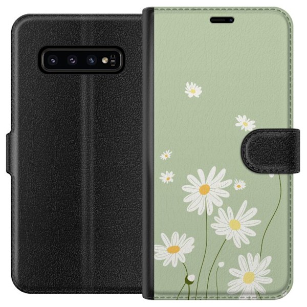 Samsung Galaxy S10 Tegnebogsetui Præstekraver - blomstret mønster i svensk sommerstil