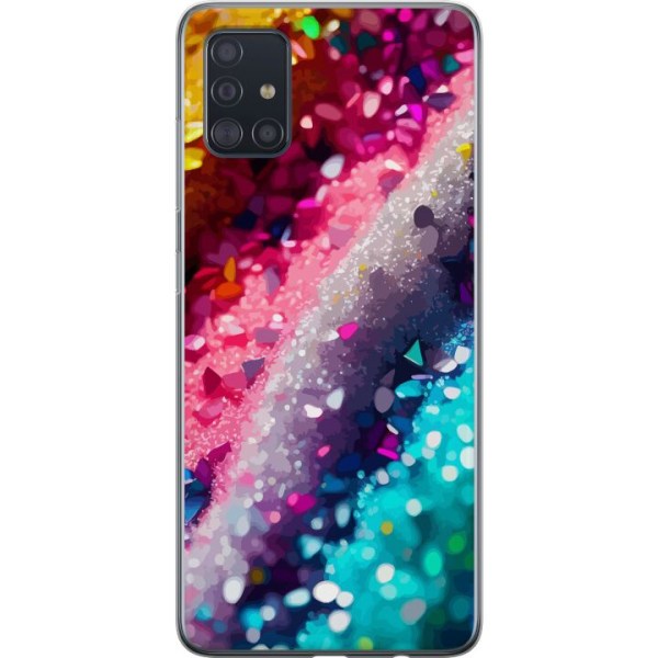 Samsung Galaxy A51 Läpinäkyvä kuori Glitter