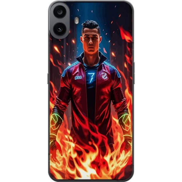 Nothing CMF Phone 1 Genomskinligt Skal Ronaldo Inferno – fotbollshjälte i eldflammor
