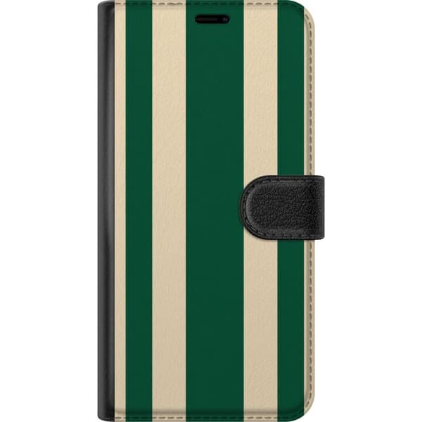 Kompatibel Tegnebogsetui til Samsung Galaxy S10 Lite Grønbeige striber grøn