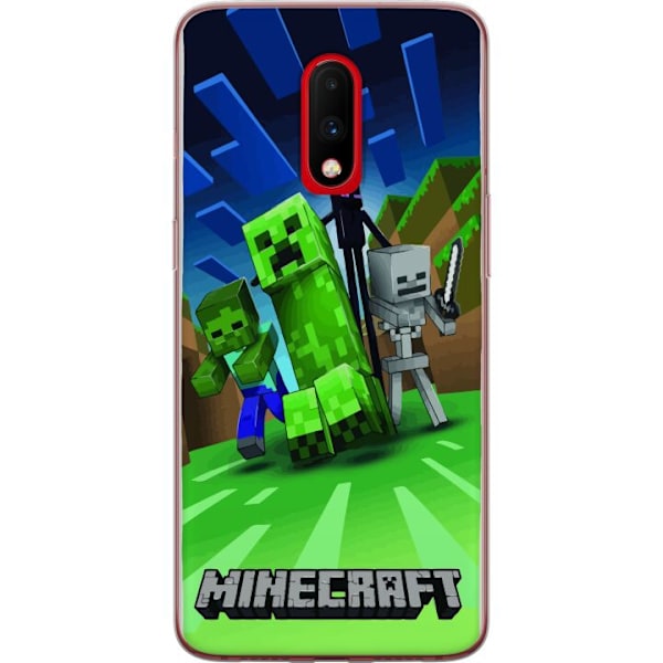 OnePlus 7 Läpinäkyvä kuori Minecraft Creeper mobilskal i klassisk grön pixelstil