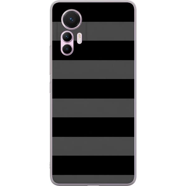 Kompatibelt Mobildeksel til Xiaomi 12 Lite Svartgrå striper svart