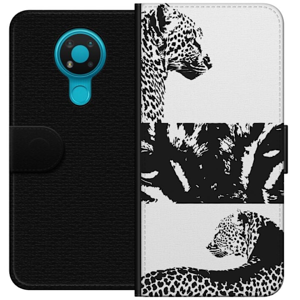 Nokia 3.4 Tegnebogsetui Leopard Faces