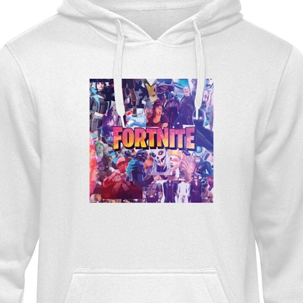 Barn-Hoodie | Mjuk Huvtröja för Barn Fortnite vit 12-13 År