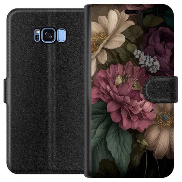 Kompatibelt Plånboksfodral till Samsung Galaxy S8 Blommor