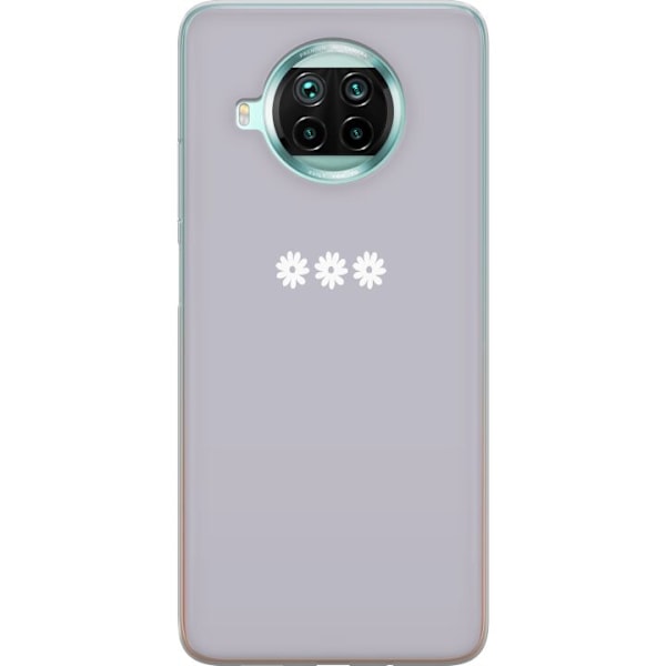 Xiaomi Mi 10T Lite 5G Gennemsigtig cover Lilla Blomminimalisme - stilfuldt blomstermotiv på lilla baggrund
