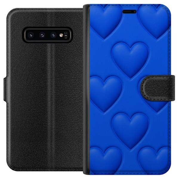 Samsung Galaxy S10 Plånboksfodral Blue Hearts