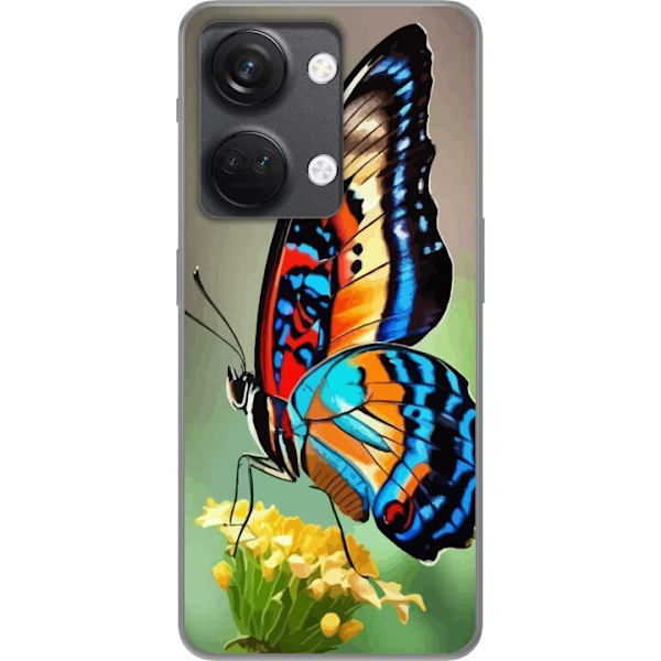 OnePlus Nord 3 Genomskinligt Skal Fjäril Natur Sommar Motiv Vingar Färgstark Design Populär Dekor Grafiskt Exotiskt Tema