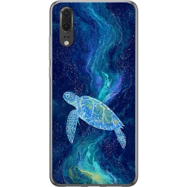 Kompatibelt Mobildeksel til Huawei P20 Havssköldpadda i stjärnhimmel blå