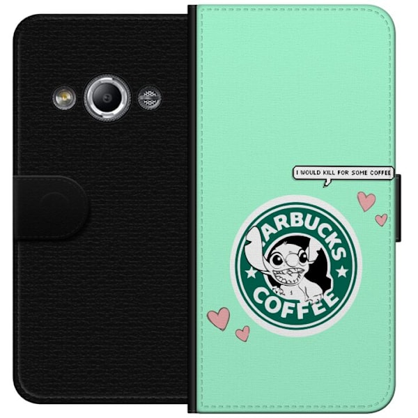 Samsung Galaxy Xcover 3 Tegnebogsetui Stitch Kaffe