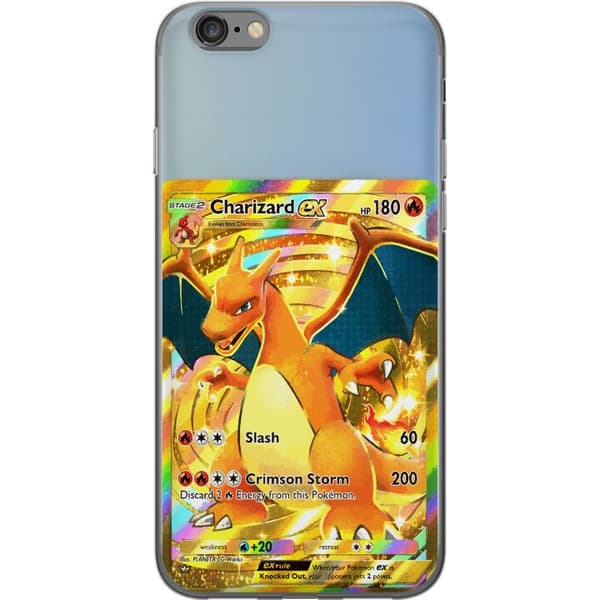 Kompatibelt Mobildeksel til Apple iPhone 6s GyllenCharizard EX samlerkort med regnbueeffekter gull