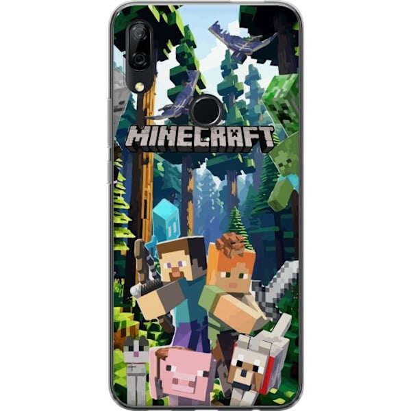Huawei P Smart Z Läpinäkyvä kuori Minecraft-matkapuhelinkotelo metsällä ja pikselityylisillä hahmoilla