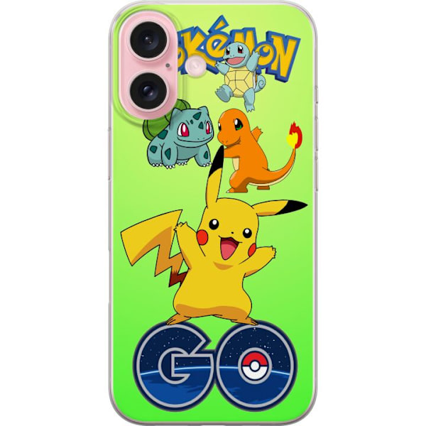 Apple iPhone 16 Gjennomsiktig deksel Pokemon