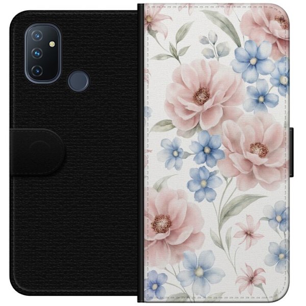 OnePlus Nord N100 Tegnebogsetui Romantiske blomster