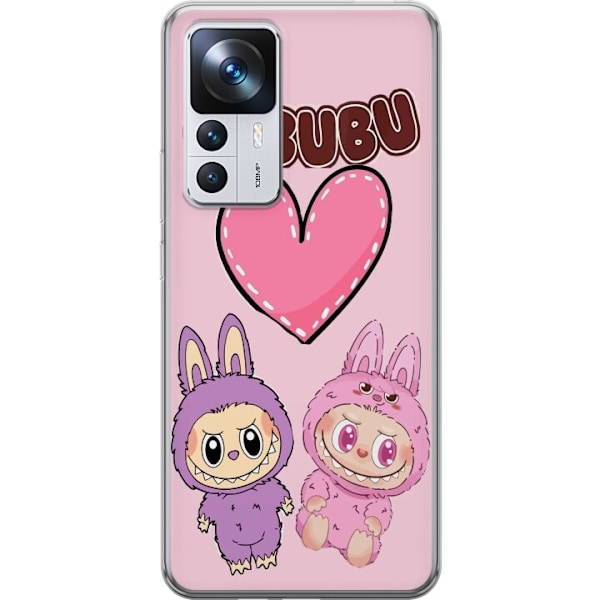 Xiaomi 12T Pro Gjennomsiktig deksel Labubu Pink Monster