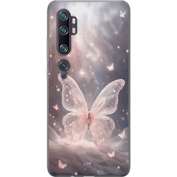 Xiaomi Mi Note 10 Pro Gennemsigtig cover Sommerfugl