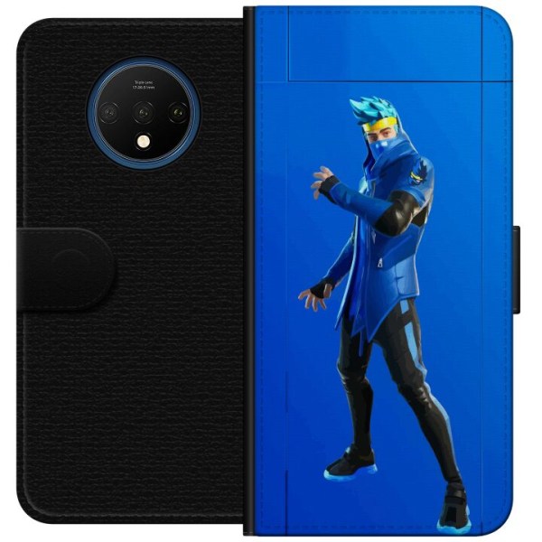 OnePlus 7T Tegnebogsetui Fortnite - Ninja Blue