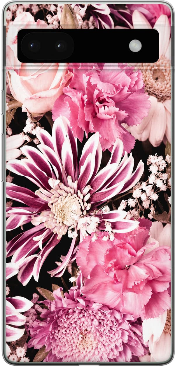 Kompatibel Mobilcover til Google Pixel 6a Lyserøde blomster pink