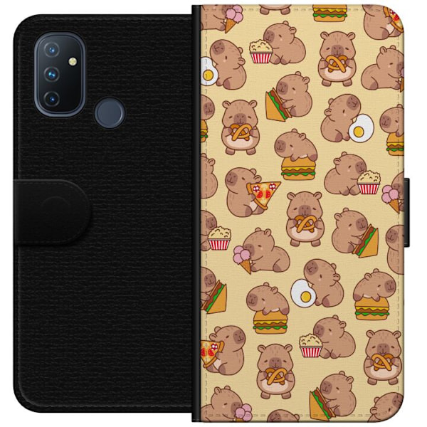 OnePlus Nord N100 Plånboksfodral Kawaii capybara mobilskal med flera söta figurer