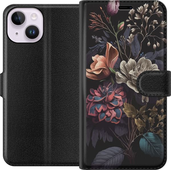 Kompatibelt Plånboksfodral till Apple iPhone 15 Blommor