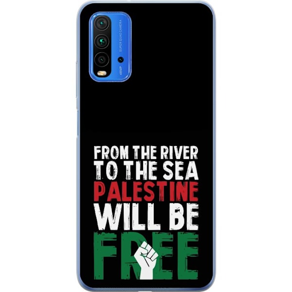 Xiaomi Redmi 9T Genomskinligt Skal Free Palestine – politiskt statement med kraftfullt grafiskt uttryck