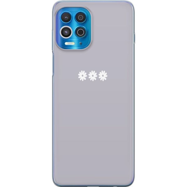 Motorola Edge S Läpinäkyvä kuori Lila Blomminimalismi - tyy