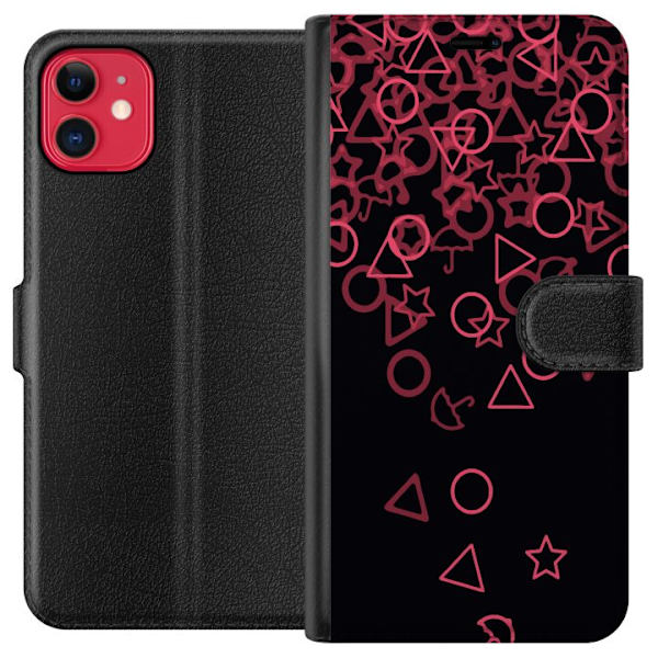 Apple iPhone 11 Tegnebogsetui Squid Game Ikoner Serie Design Populært TV Spil Ikoner Grafisk Motiv Asiatisk Trend Dramaserie