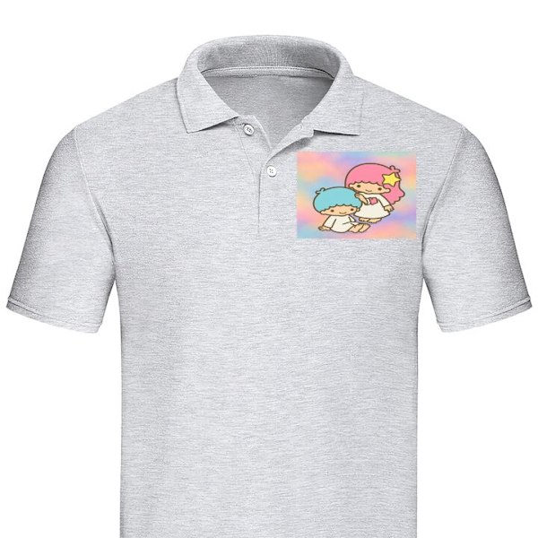 Poloshirt til Voksen | Elegant Poloshirt Kawaii Sanrio Kiki Lo Grå Stor