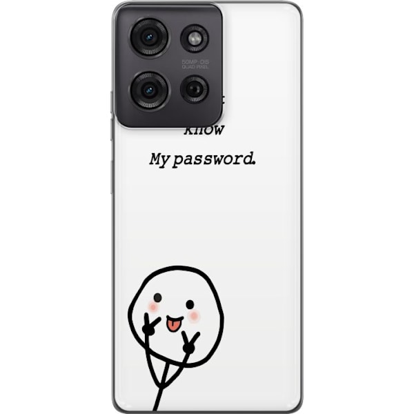 Motorola Moto G75 Genomskinligt Skal You Don’t Know My Password – edgy textmotiv med attityd