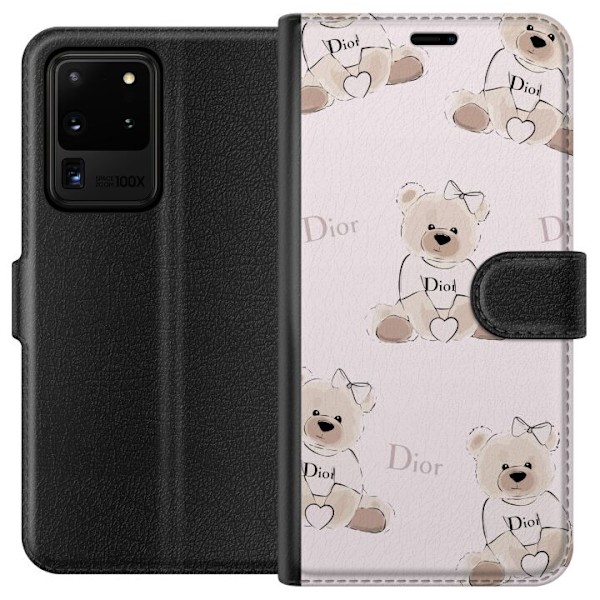 Samsung Galaxy S20 Ultra Tegnebogsetui Teddy Dior Vibes - luksuriøs bamse i modetil