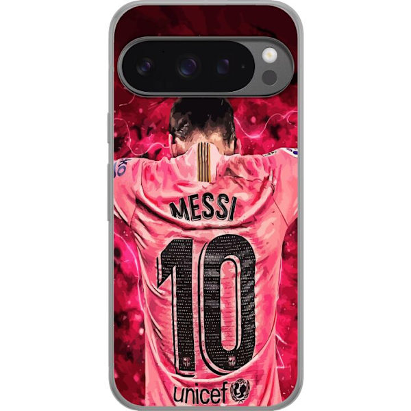 Google Pixel 9 Pro XL Läpinäkyvä kuori Messi Jalkapallo Barcelona Argentiina Motivoiva Legendaarinen Pelaaja FC Barcelona Numero 10 Urheilu Jalkapa