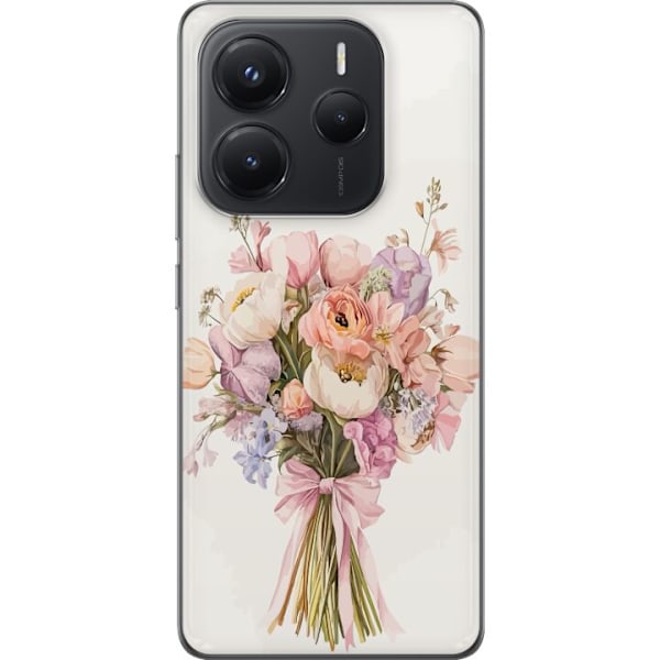 Xiaomi Redmi Note 14 Läpinäkyvä kuori Kännykkäkuori värikkäällä kukkakimpulla romanttisessa tyylissä